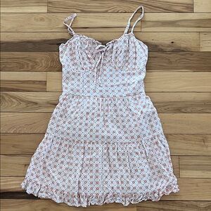 Hollister White and peach Floral Mini Dress size S